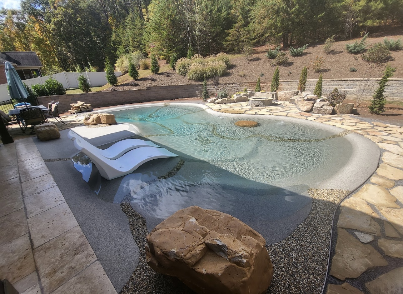 Sand sculpted pool by Blue Lagoon