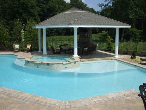 Pool and covered pavilion