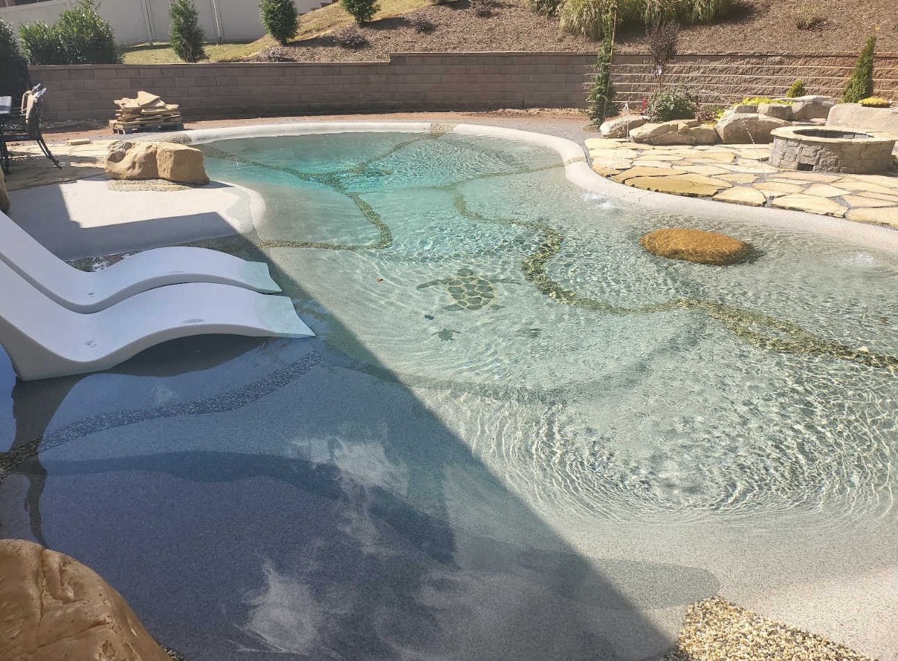 Sand sculpted pool by Blue Lagoon