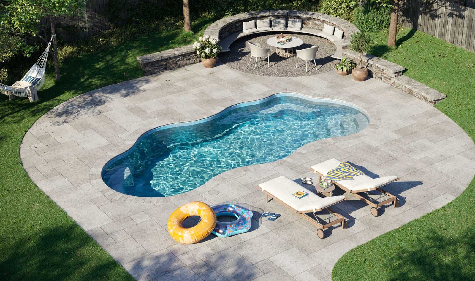 Bermuda 14 fiberglass pool by Latham