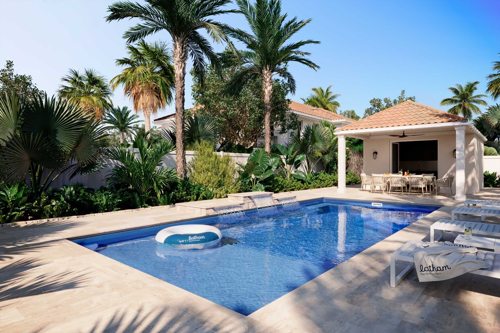 Corinthian 14 fiberglass pool by Latham