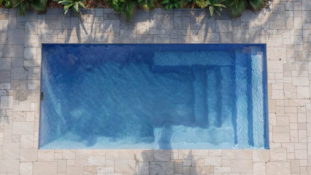 Milan 10.20 fiberglass pool by Latham