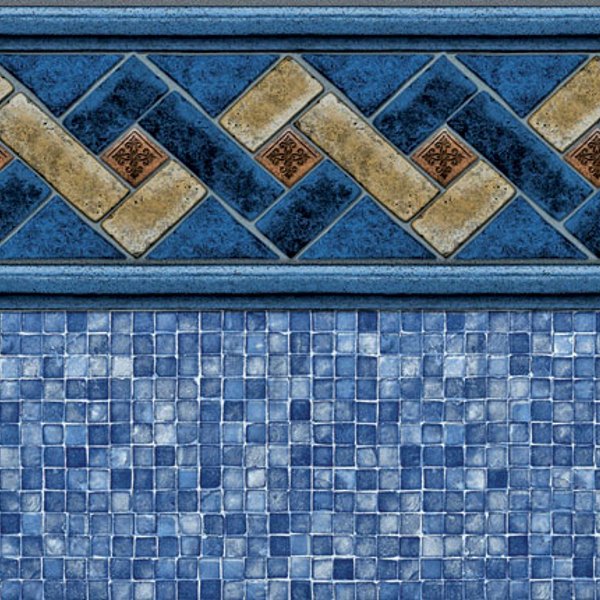 Mountain Top / Blue Mosaic vinyl pool liner pattern