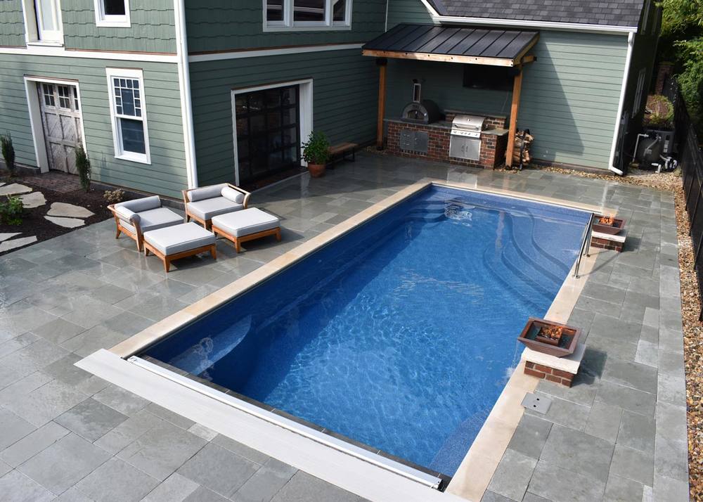 Olympia 14 fiberglass pool by Latham