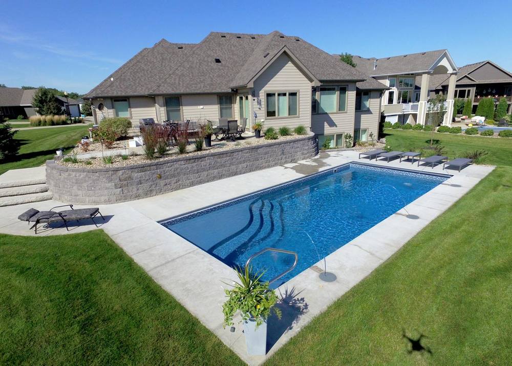 Olympia 16 fiberglass pool by Latham